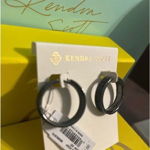 Kendra Scott Gunmetal Jack Hoops NWT